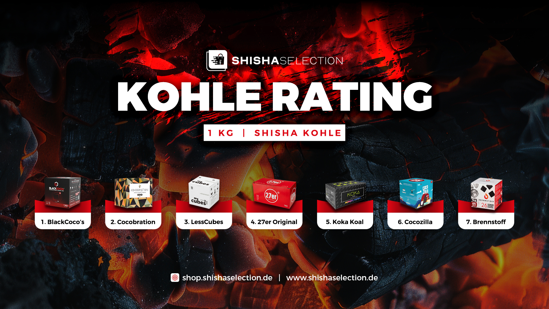 1 KG SHISHA KOHLE &ndash; Das gro&szlig;e ShishaSelection Kohlerating